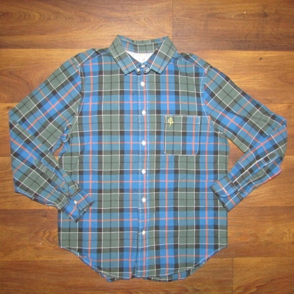 Five Four Other - Five Four Shirt Green Blue Sz L Plaid Flannel Top